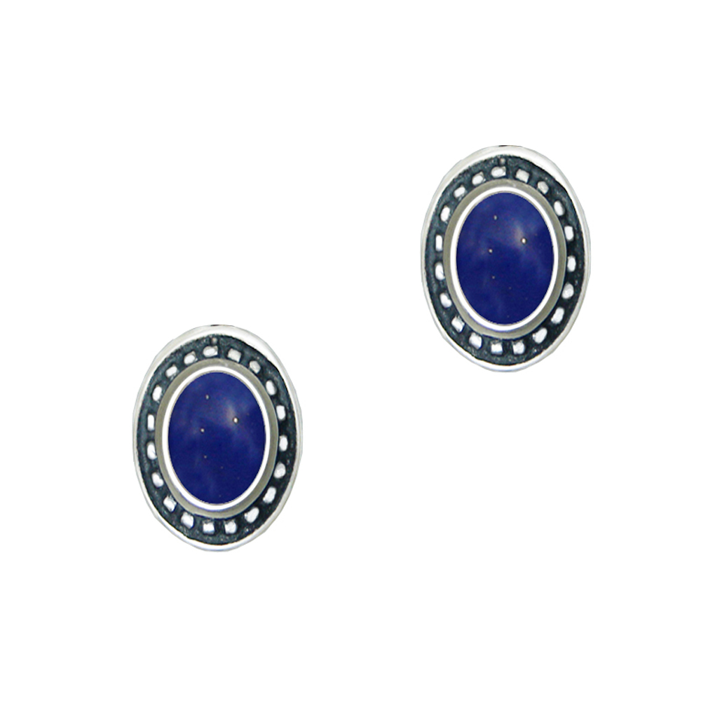 Sterling Silver Lapis Lazuli Post Stud Earrings